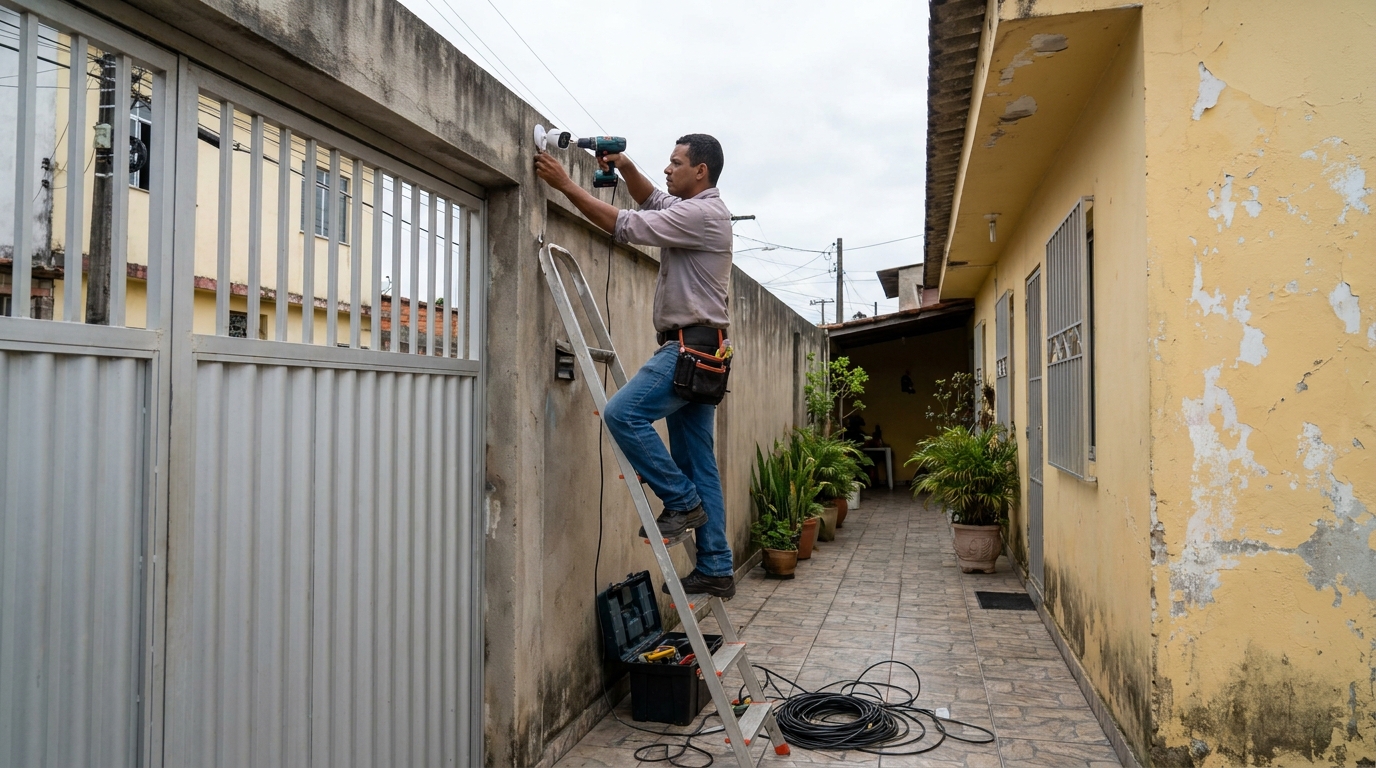 Passagem de cabeamento em Anápolis‑GO